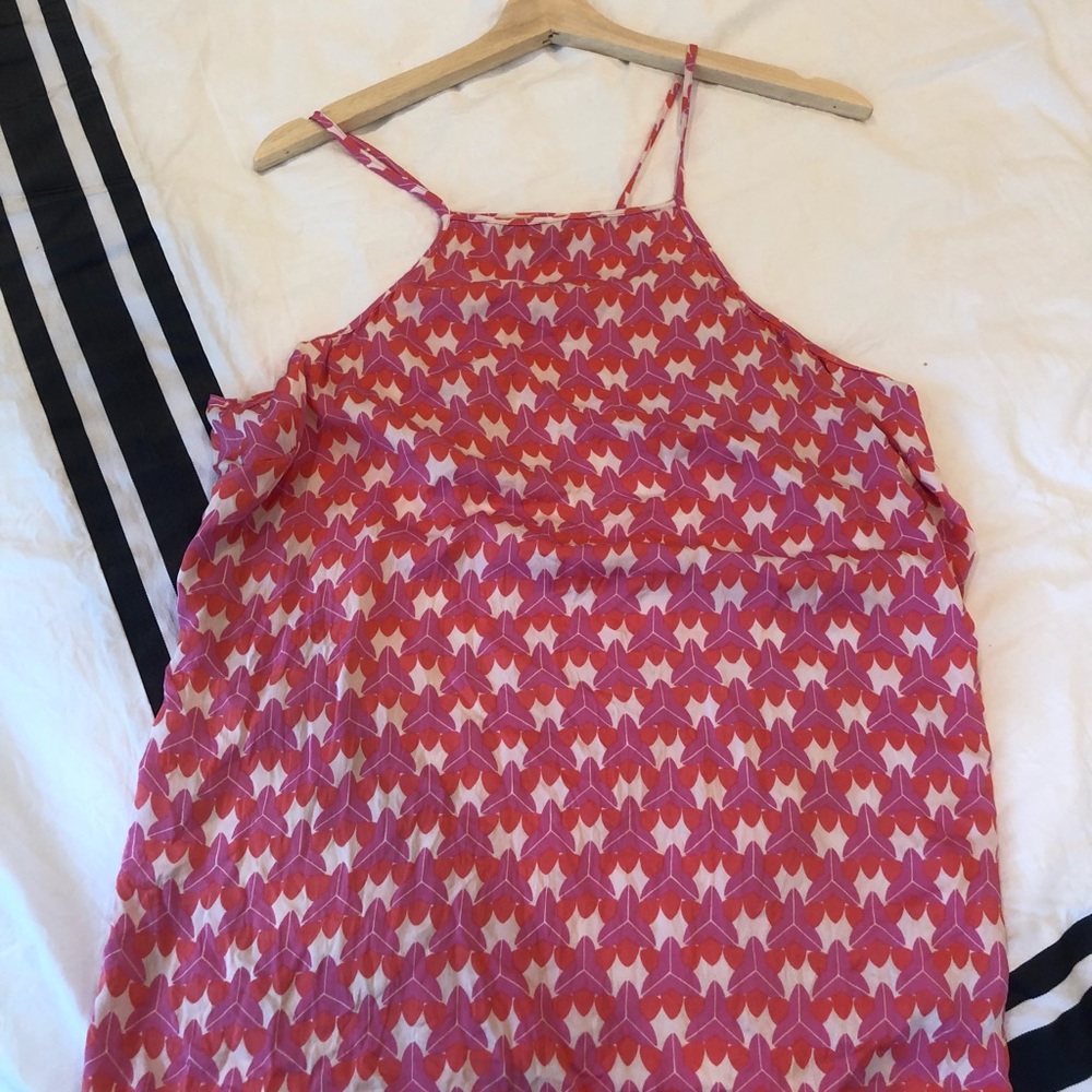 Banana republic pink orange white pattern tank